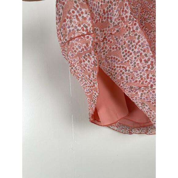 Y2K Dot Midi Skirt Pink Sheer Layered Lined Size 12 Coquette Dainty Ballet - Picture 6 of 11